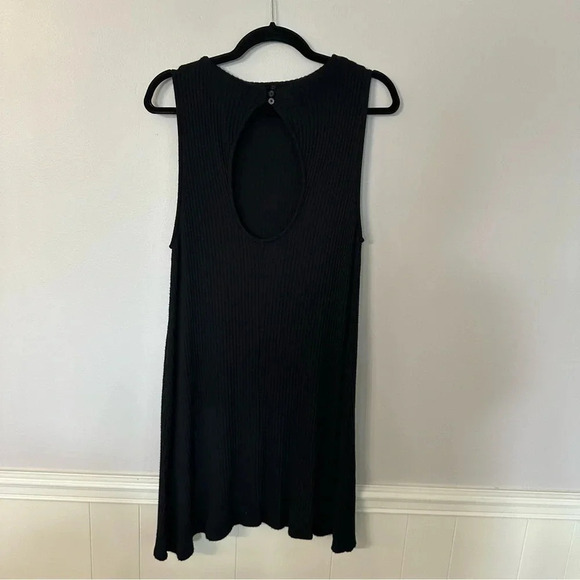 American Eagle Women’s Black Sleeveless Ribbed Dress with Keyhole Back Sz M GUC - Picture 9 of 9